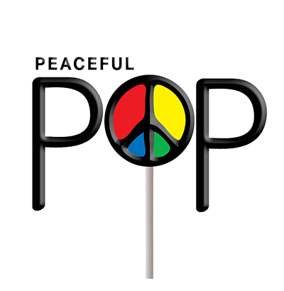 Logo for Peaceful Pop Records featuring Mark Peace Thomas AKA DJ Peace